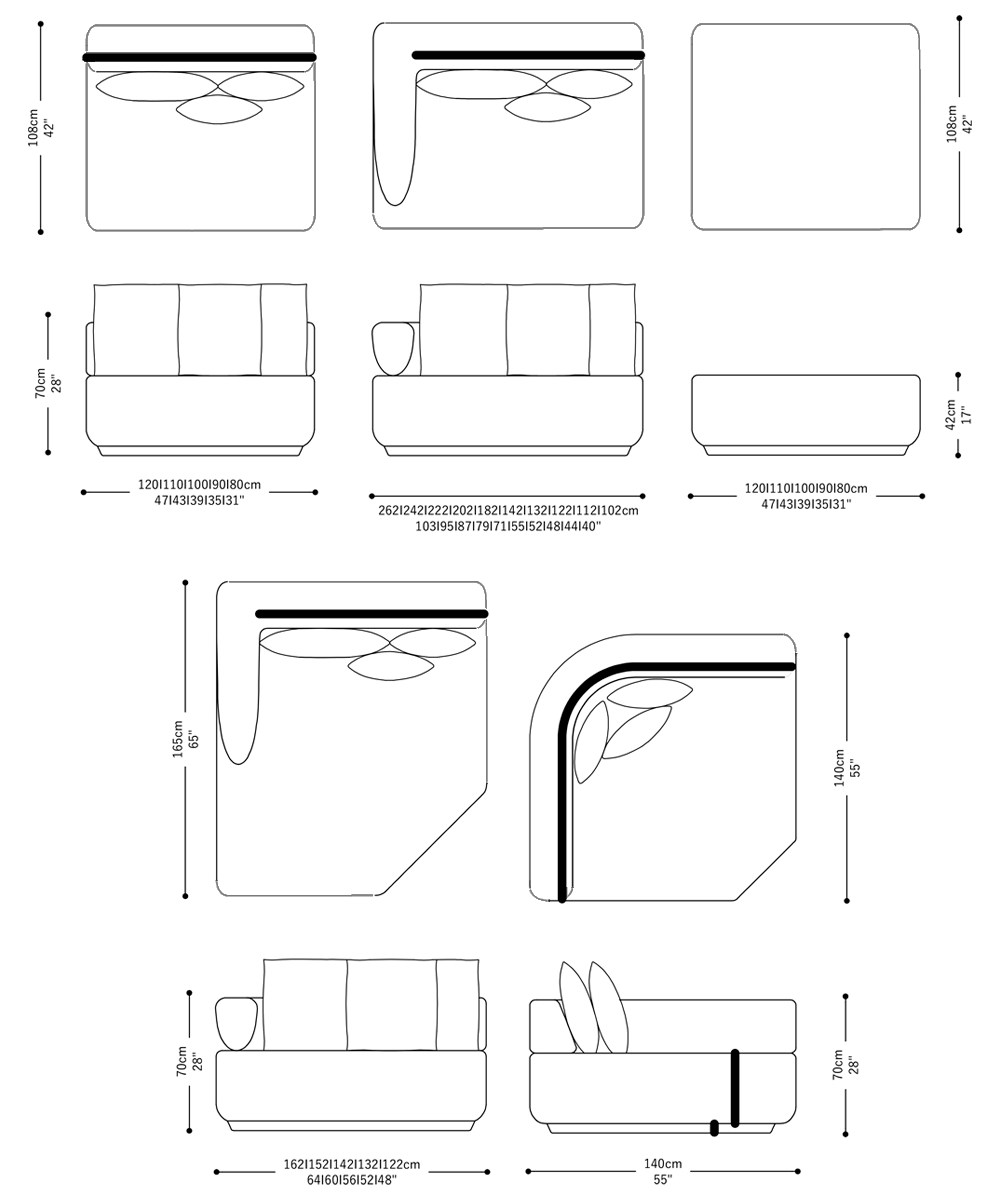 Image of the complete dimensions of the product